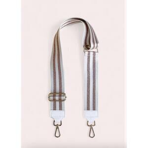 NEW DEBBIE KATZ metalic stripe bag strap in white